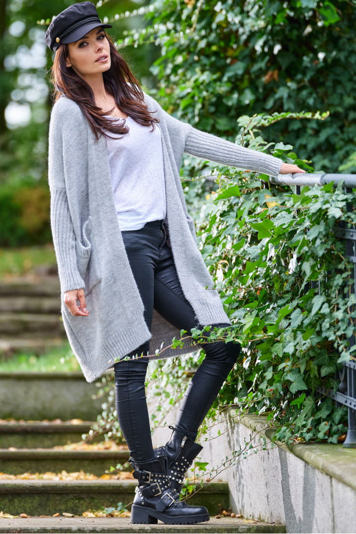 Sweter A395 - Kolor/wzór: Szary