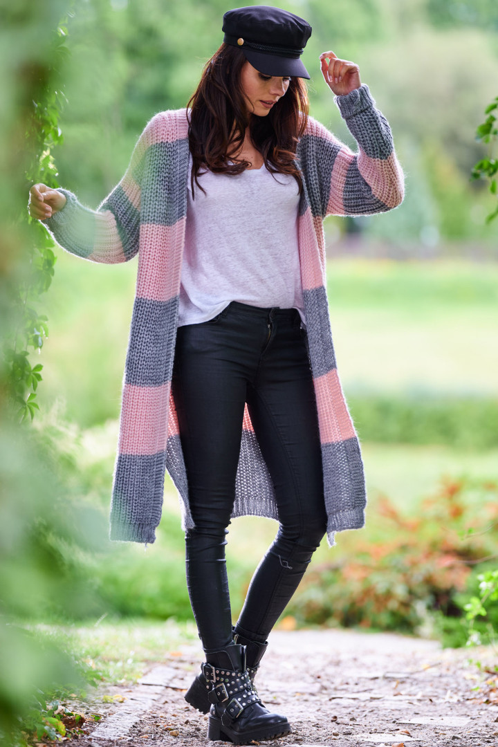 Sweter A396 - Kolor/wzór: Szary