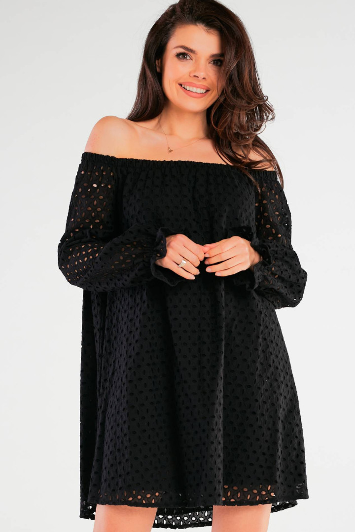 Sukienka A435 - Kolor/wzór: Czarny