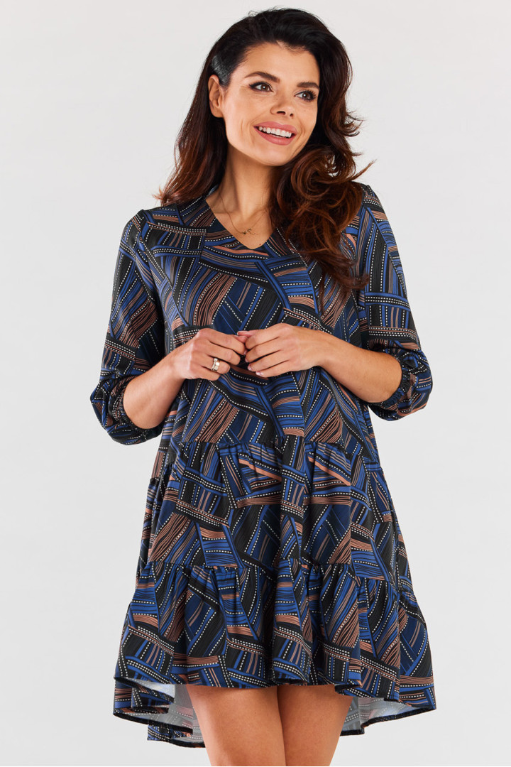 Sukienka A469 - Kolor/wzór: Granatowy wzór