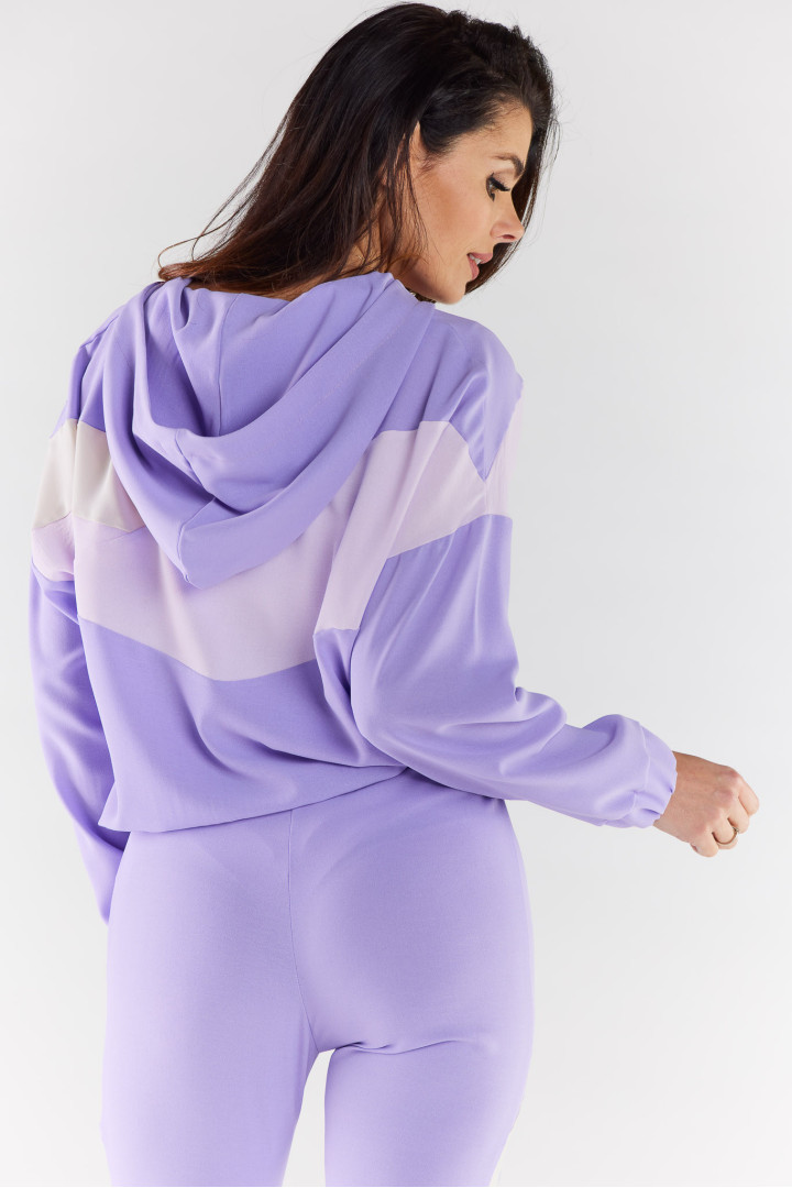 Bluza A497 - Kolor/wzór: Fioletowo-Beżowy